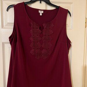 Women's Dress Barn Maroon Sleeveless Blouse 2X
